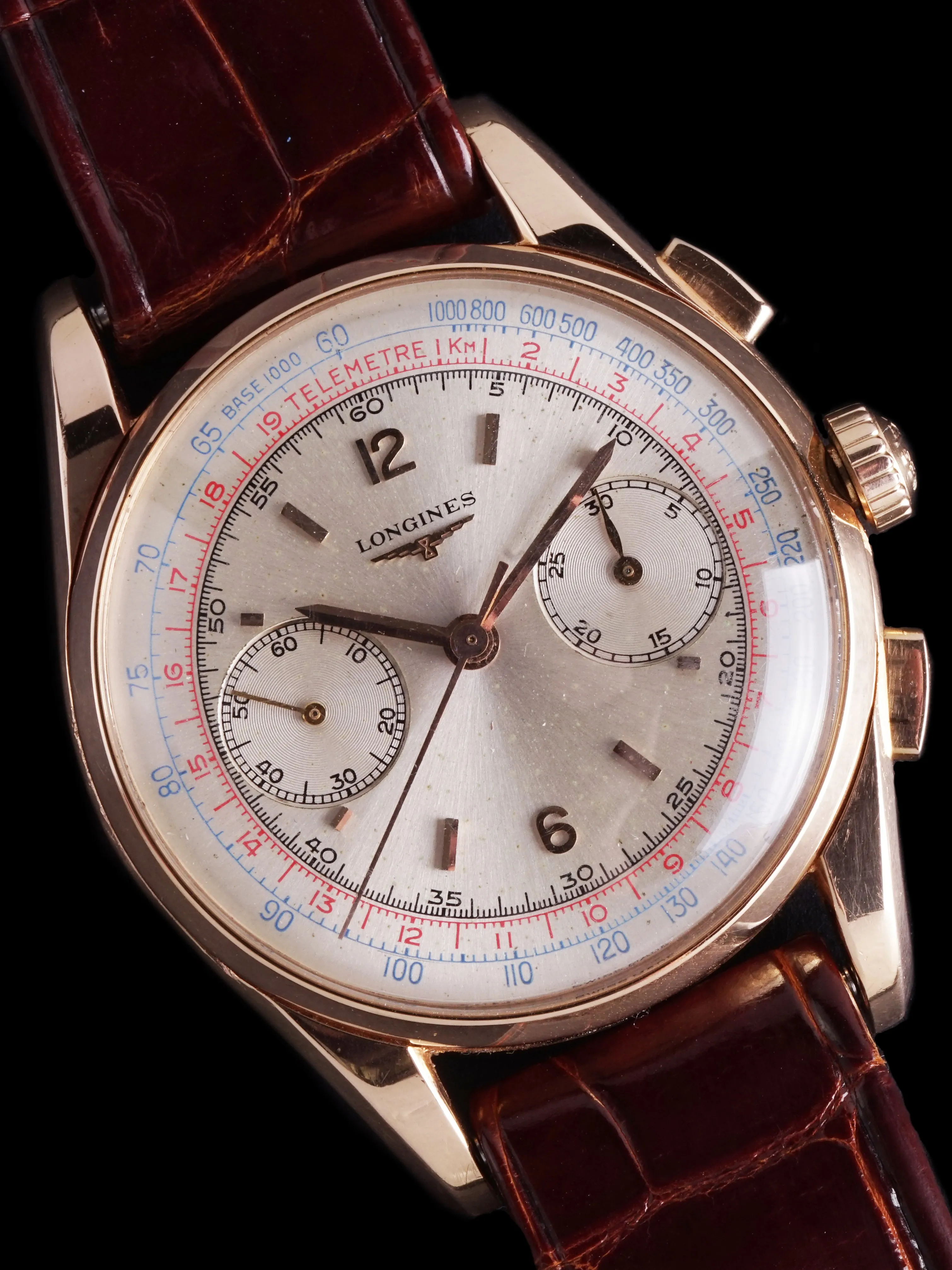 1961 Longines Flyback Chronograph 30CH (Ref. 6595) 18K Rose Gold W/ Hangtags