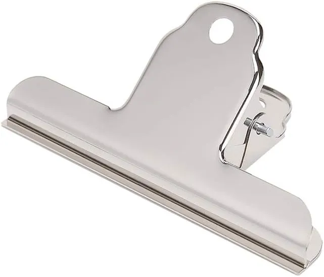 4 Inch Large Bull Paper Clips, Coideal 10 Pack Silver Metal File Money Binder Clip Clamps for Home Office School Supplies (Square)