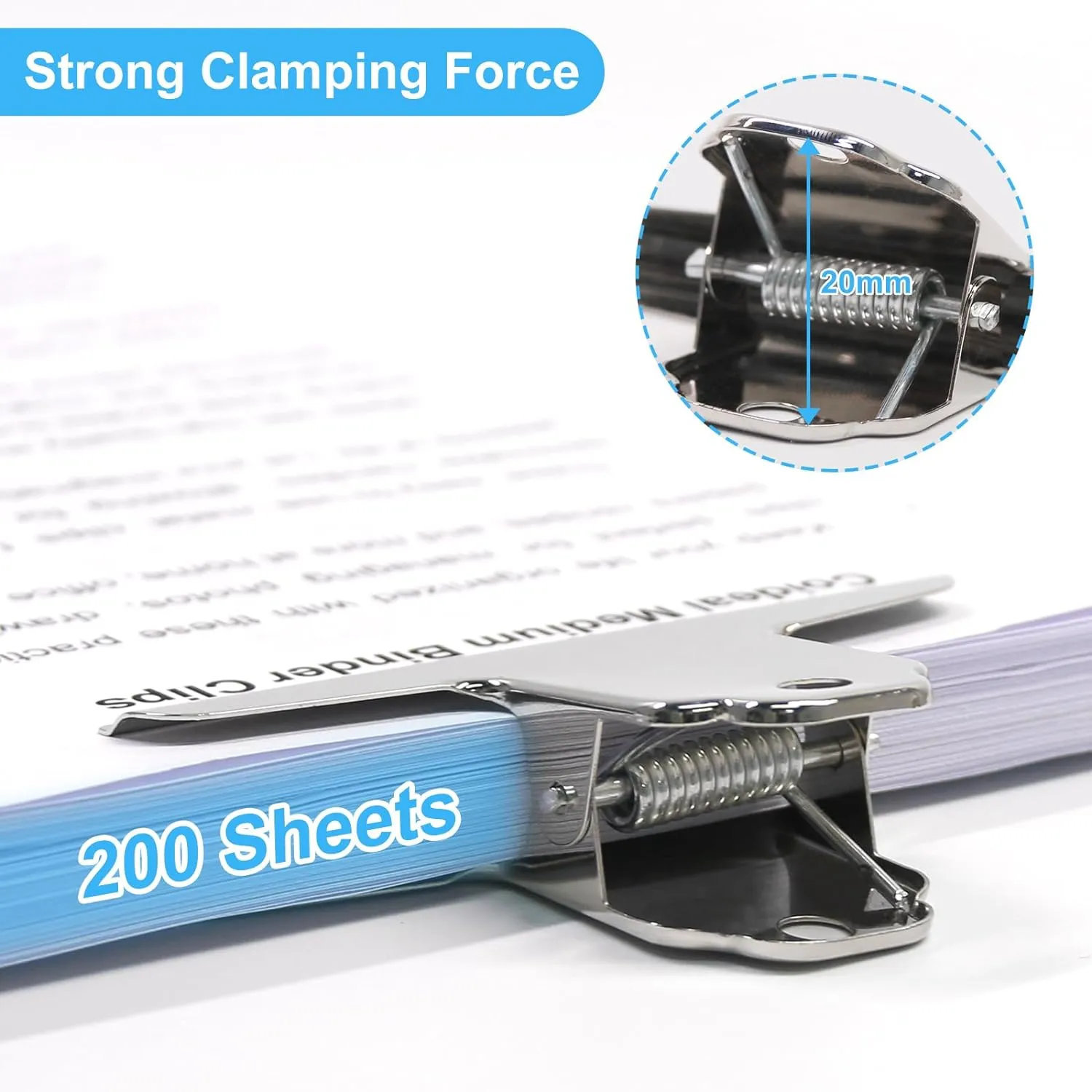 4 Inch Large Bull Paper Clips, Coideal 10 Pack Silver Metal File Money Binder Clip Clamps for Home Office School Supplies (Square)