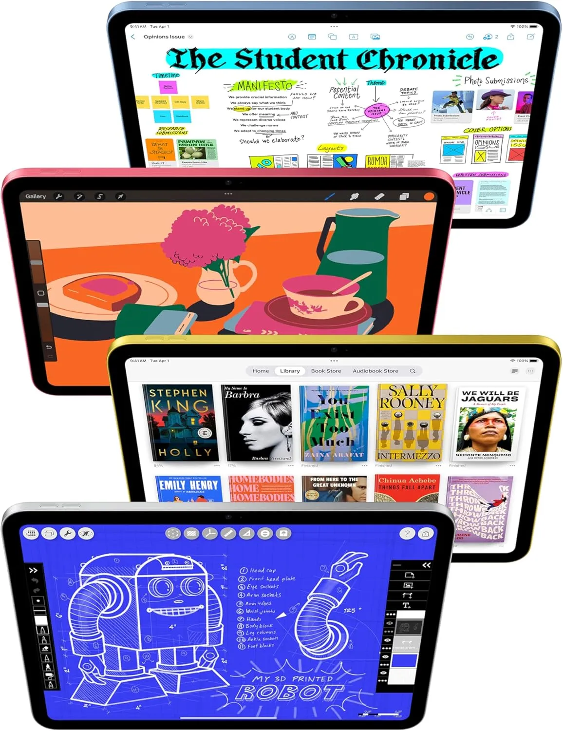 Apple iPad 11-inch: A16 chip, 11-inch Model, Liquid Retina Display, 128GB, Wi-Fi 6, 12MP Front/12MP Back Camera, Touch ID, All-Day Battery Life  Blue