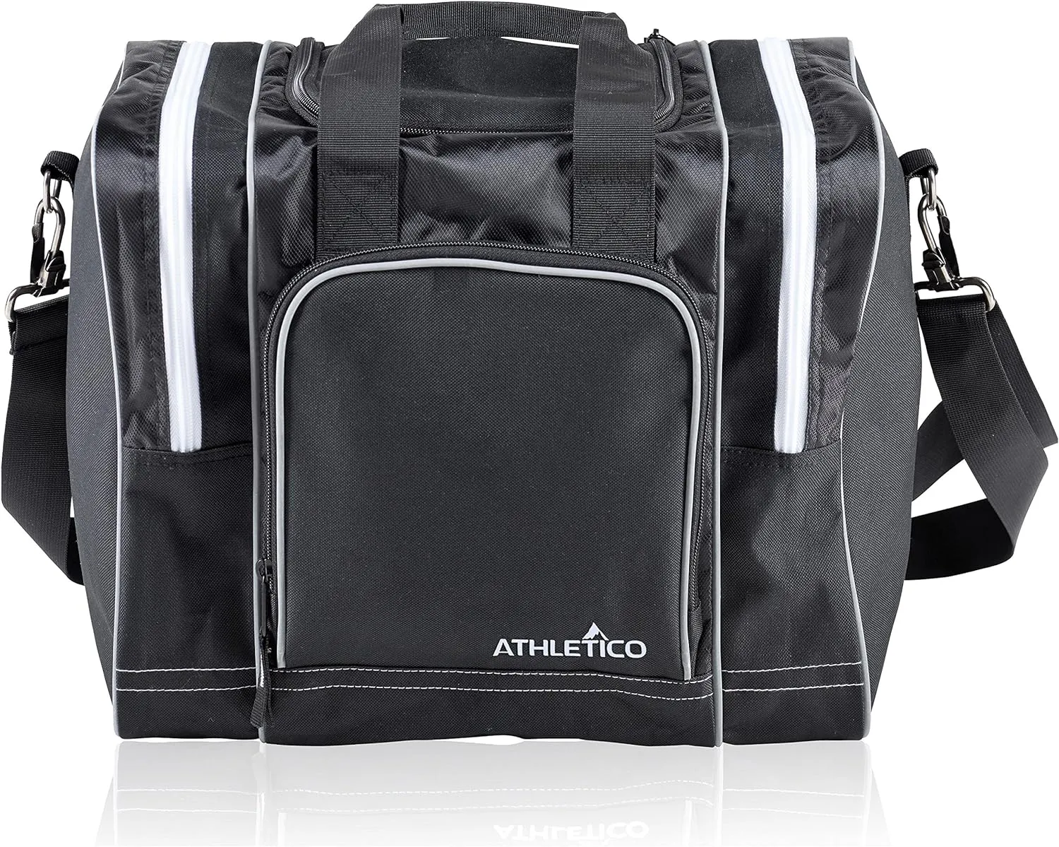 Athletico Bowling Bag for Single Ball - Single Ball Tote Bag With Padded Ball Holder - Fits a Single Pair of Bowling Shoes Up to Mens Size 14
