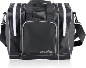 Athletico Bowling Bag for Single Ball - Single Ball Tote Bag With Padded Ball Holder - Fits a Single Pair of Bowling Shoes Up to Mens Size 14