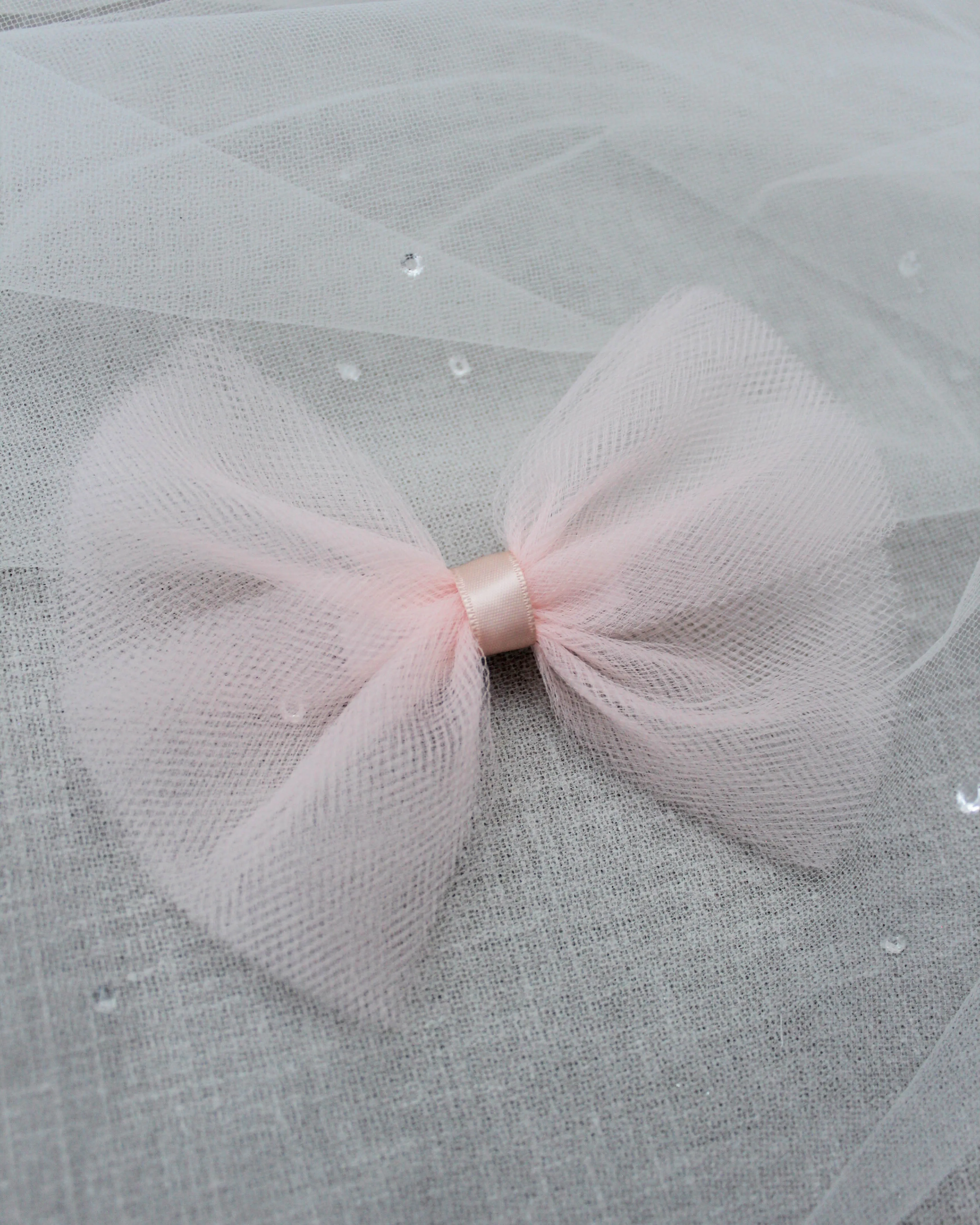 Blush Butterfly Tulle Bow Hair Clip or Shoe Clips