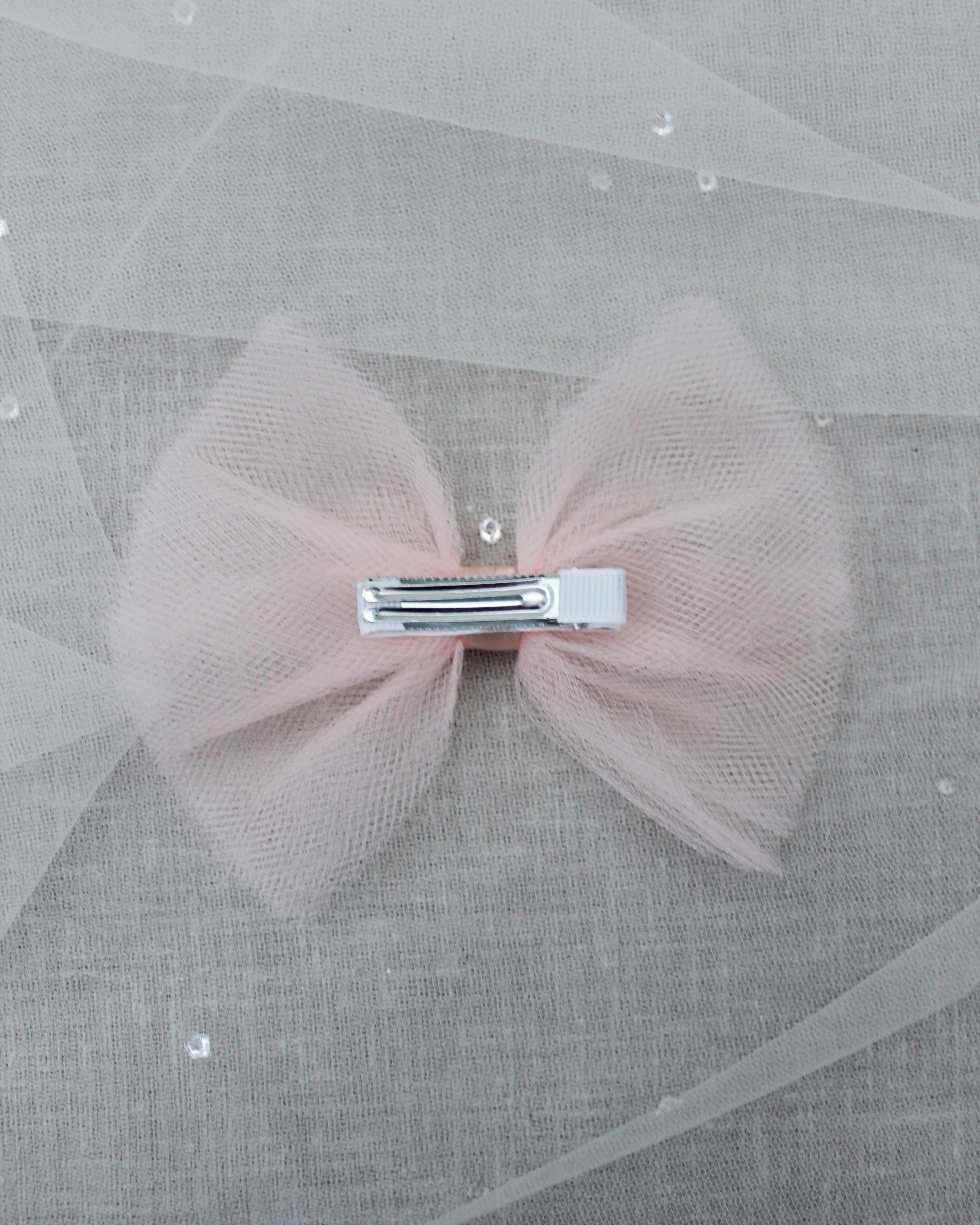Blush Butterfly Tulle Bow Hair Clip or Shoe Clips