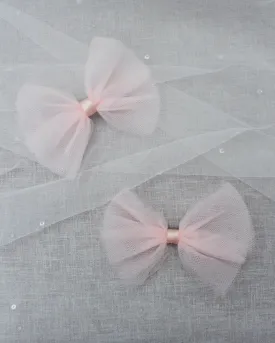 Blush Butterfly Tulle Bow Hair Clip or Shoe Clips