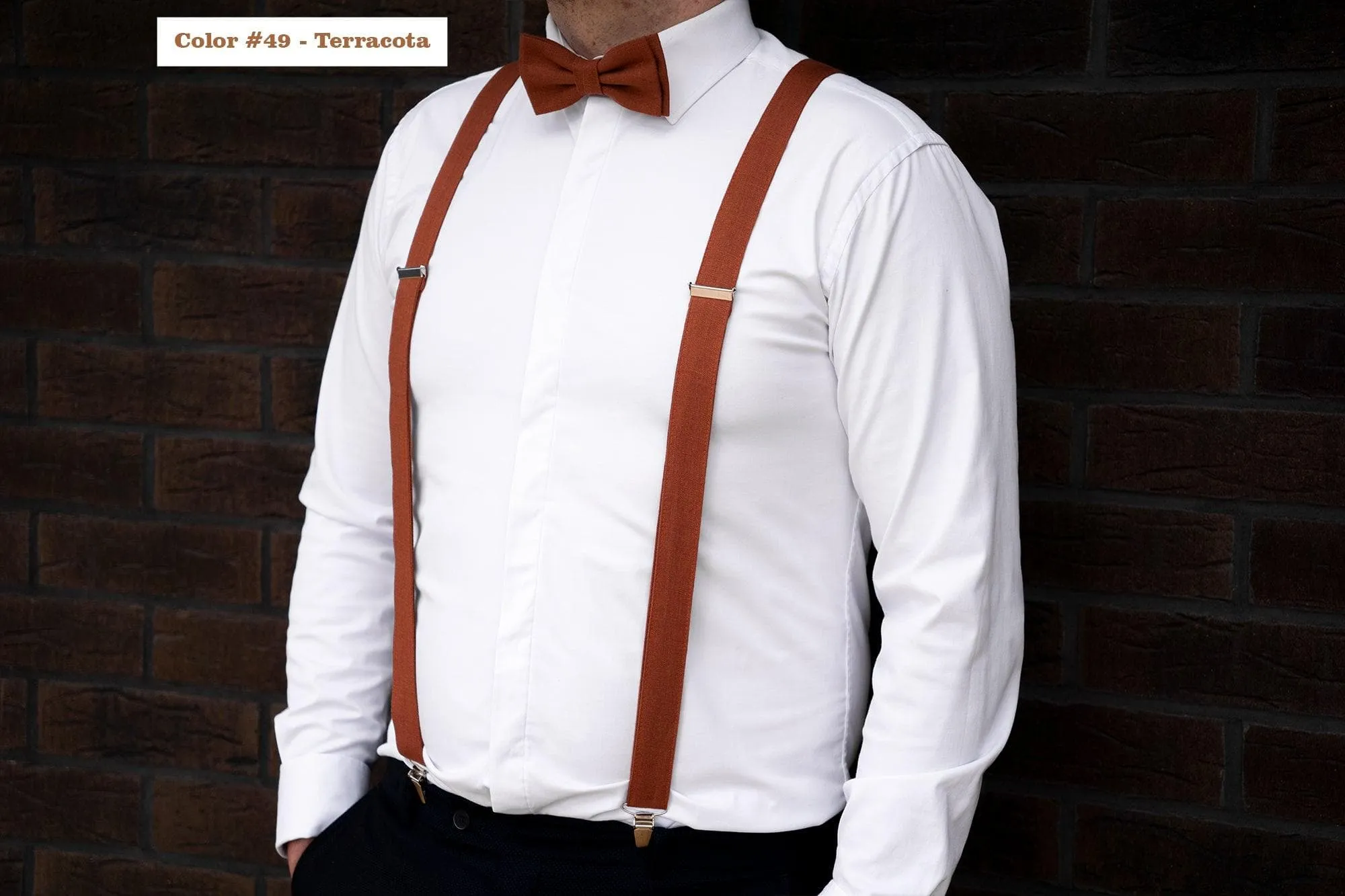 Blush peach groomsmen bow tie for weddings | Ring bearer bow tie can be matched with linen pocket square