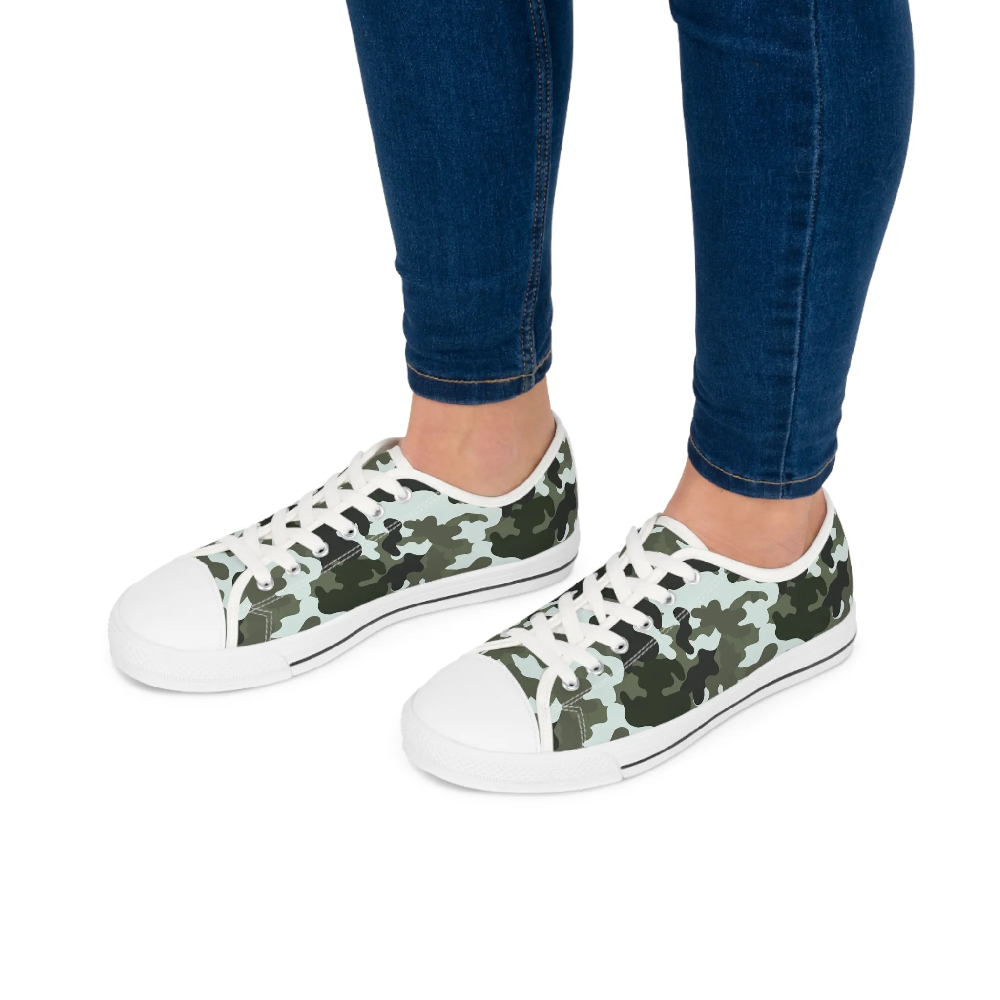 Camo White  Women's Low Top Sneakers