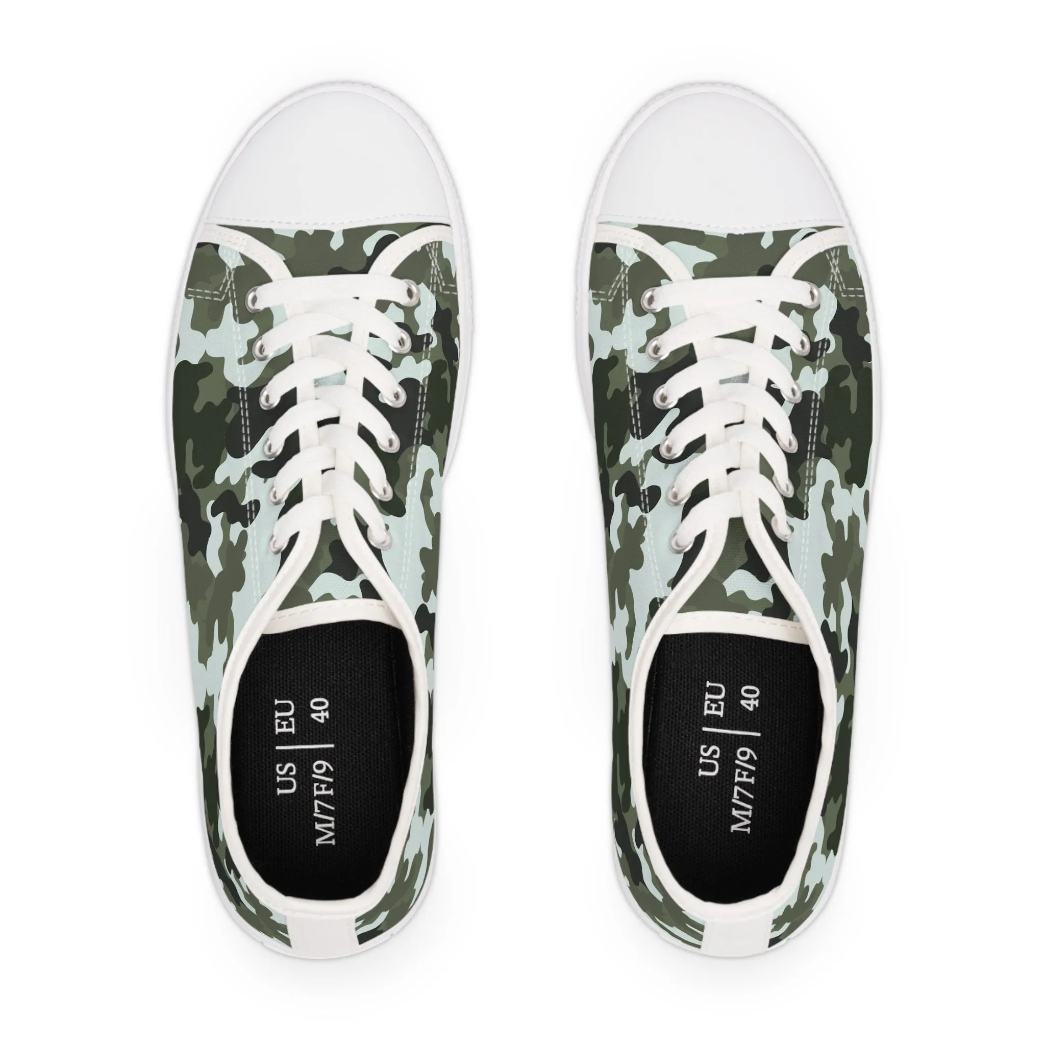 Camo White  Women's Low Top Sneakers