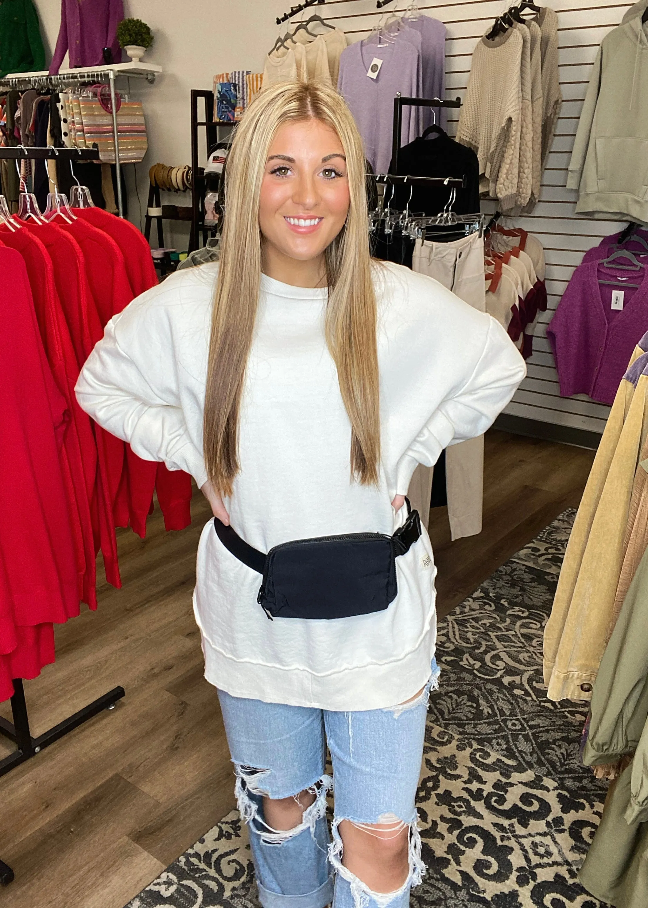 Cross Body Nylon Belt Bag Black