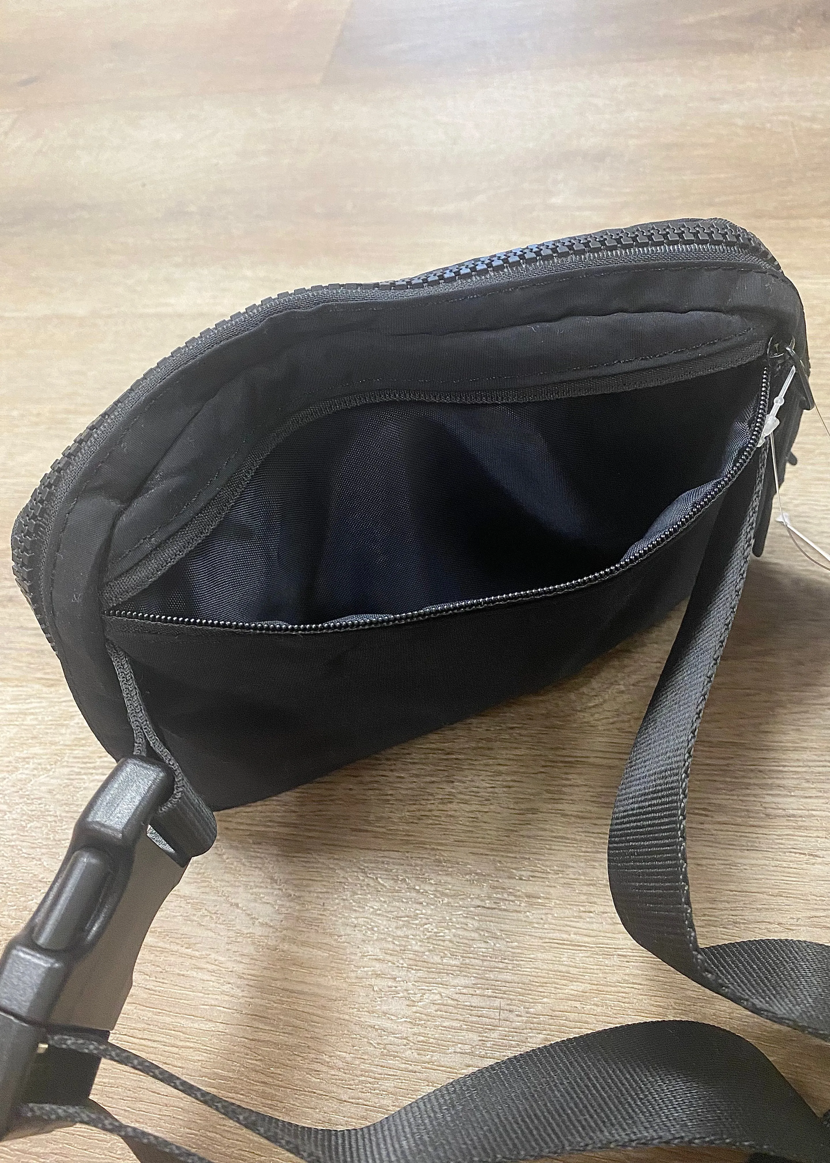 Cross Body Nylon Belt Bag Black