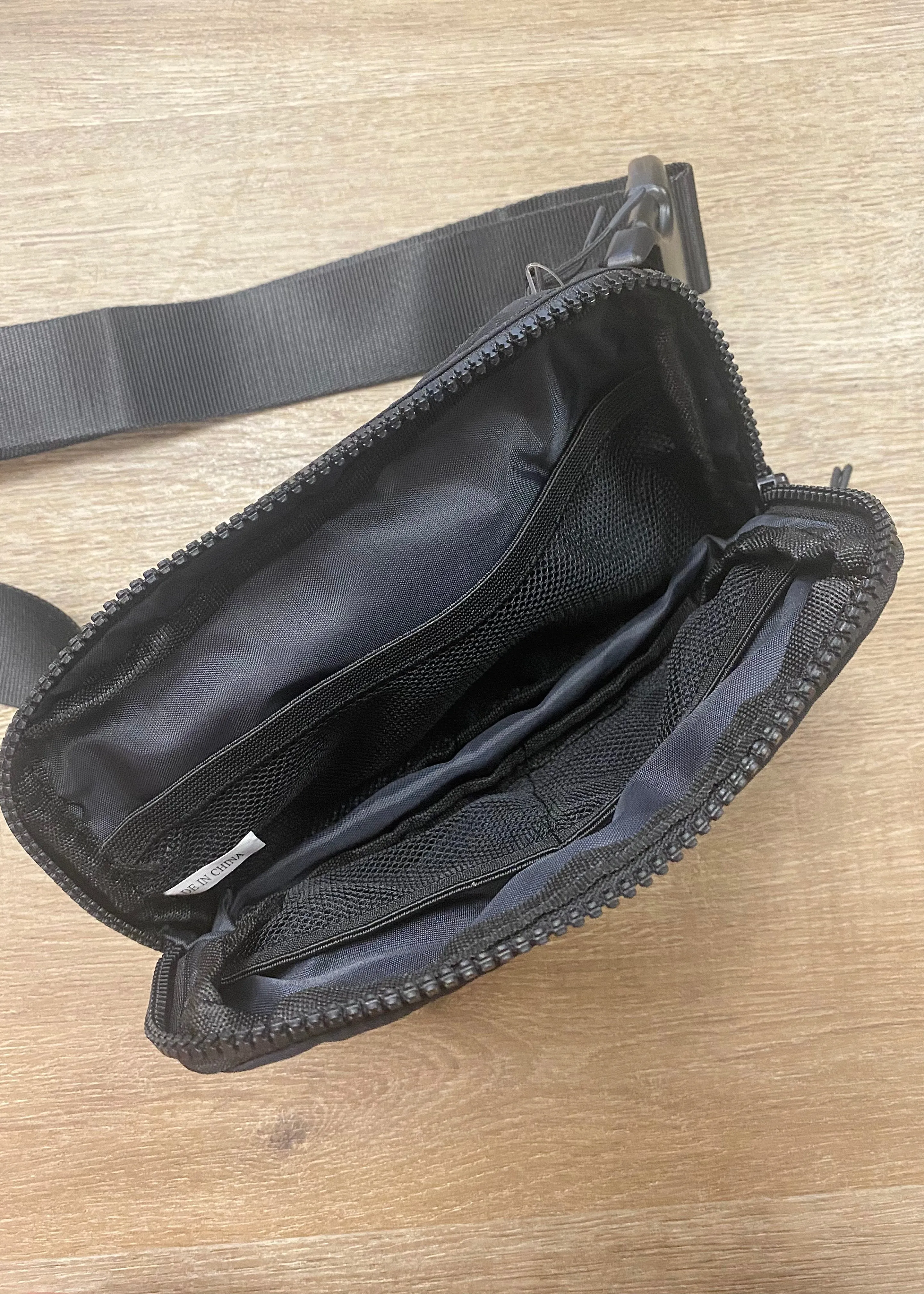 Cross Body Nylon Belt Bag Black