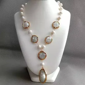 Cultured white pearl necklace