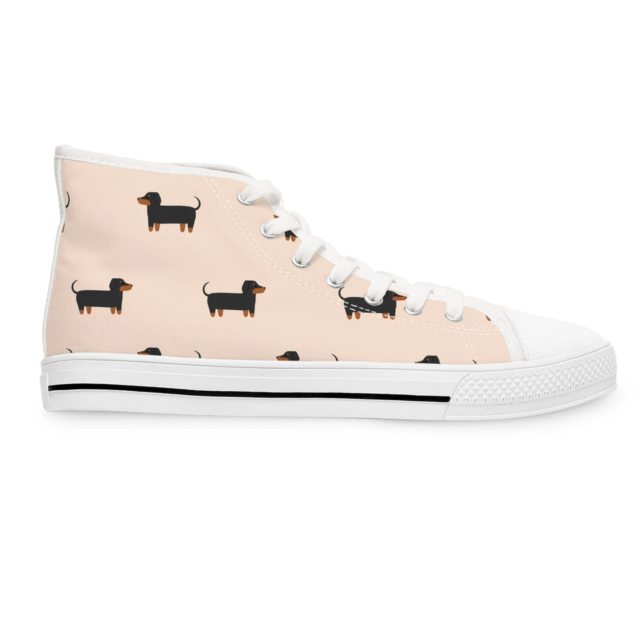 Cute Dachshund Dog Women's High Top Sneakers