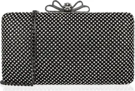 Dexmay Rhinestone Clutch Purse with Crystal Bow Clasp Evening Bag Wedding Party Dressy Handbag