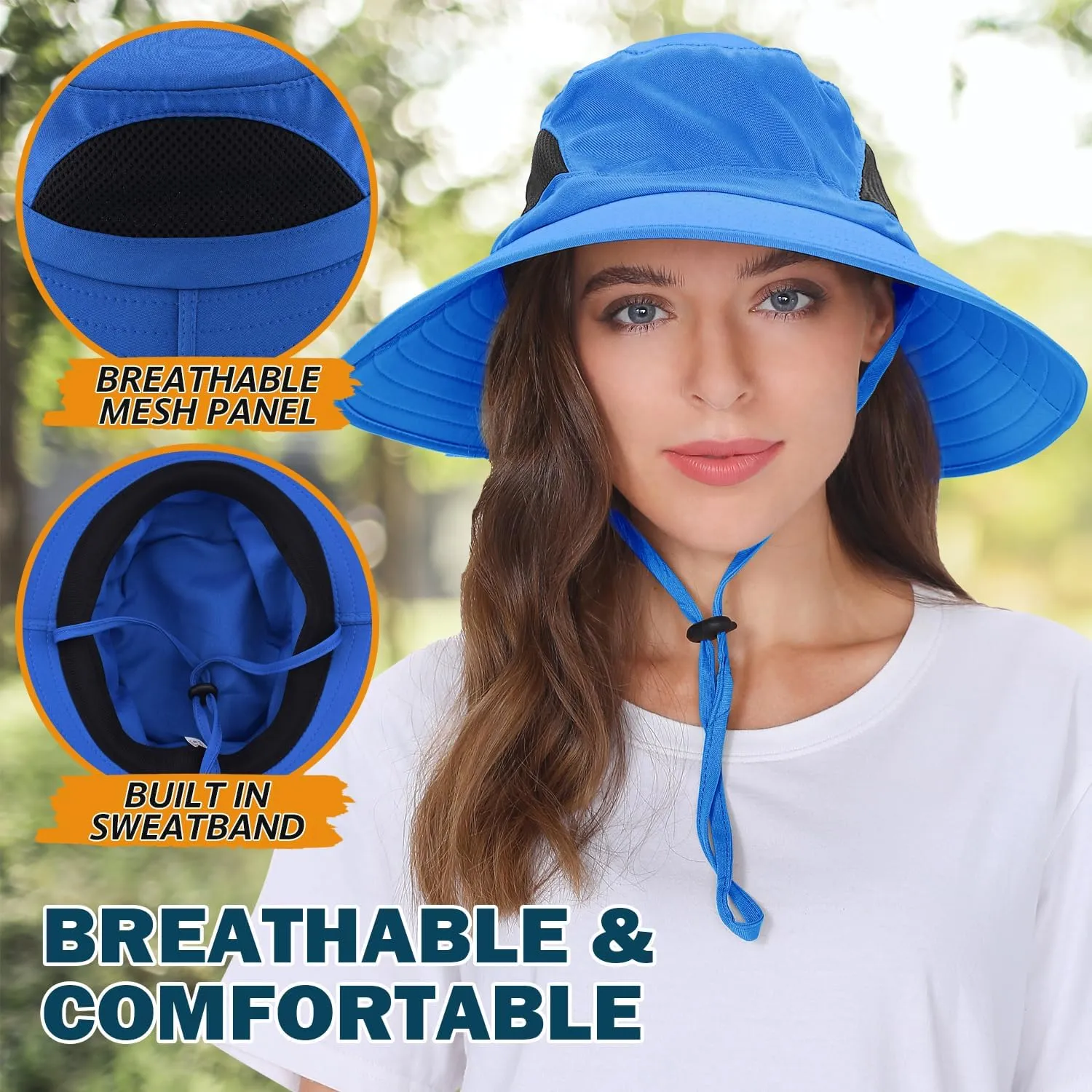EINSKEY Wide Brim Sun Hat, UPF 50  UV Protection Waterproof Packable Bucket Hat for Men & Women, Fishing Hiking Beach Garden