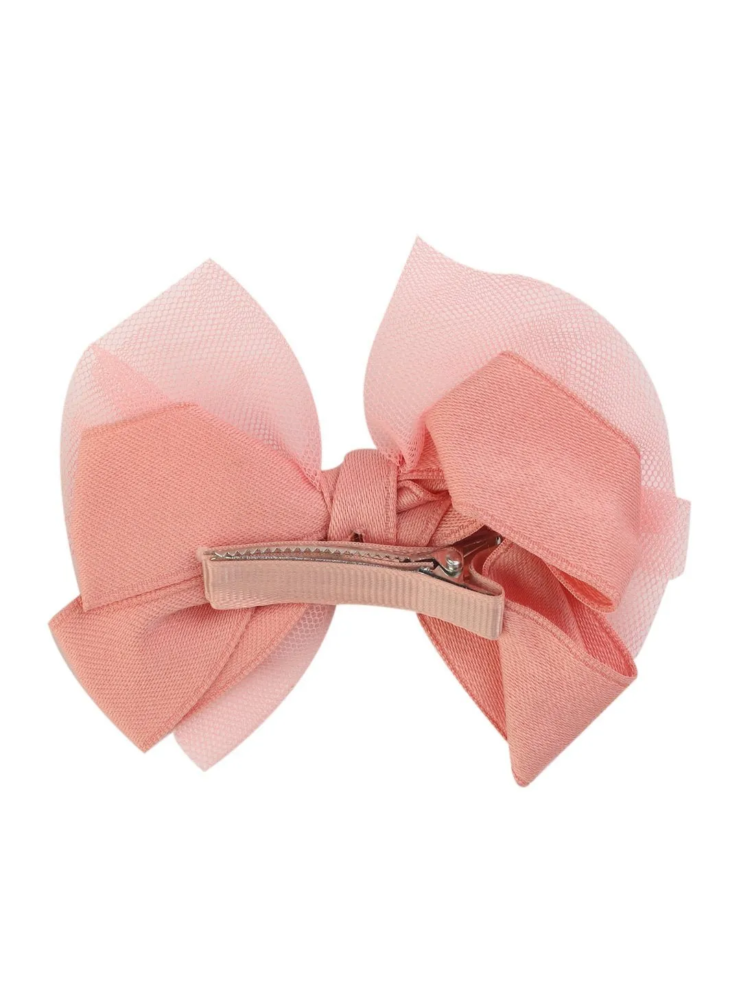 Elegant Tulle Hair Bow for Girls- Peach