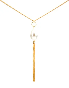Girl With A Pearl Threader Necklace - Gold