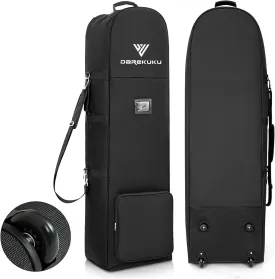 Golf Travel Bags for Airlines with Adjustable Support Rod and Detachable Shoulder Straps, Soft Foldable Golf Club Travel Covers, 900D Heavy Duty Oxford -Universal Size