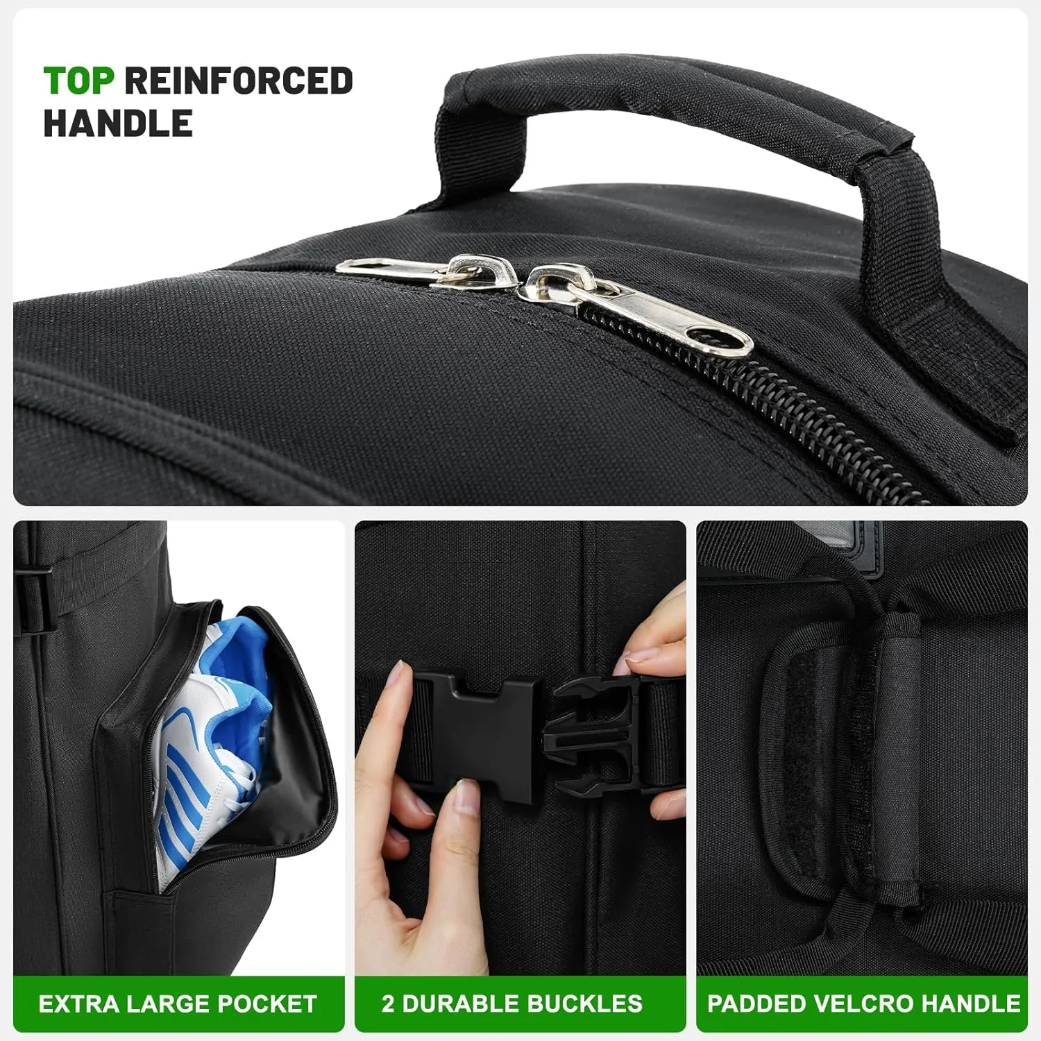 Golf Travel Bags for Airlines with Adjustable Support Rod and Detachable Shoulder Straps, Soft Foldable Golf Club Travel Covers, 900D Heavy Duty Oxford -Universal Size
