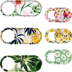 Laptop Camera Cover Slide Cute, Ultra Thin Webcam Cover for iPhone iPad MacBook Pro Computer iMac Cell Phone PC Accessories, Camera Blocker Slider, Great for Privacy - Flowers (3 Small 3 Large)