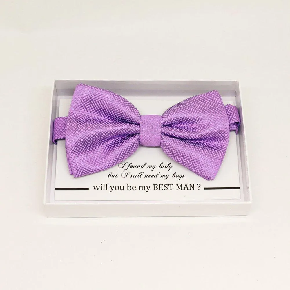 Lavender bow tie, Best man request gift, Groomsman bow tie, Man of honor gift, Best man bow tie, best man gift, man of honor request bowtie