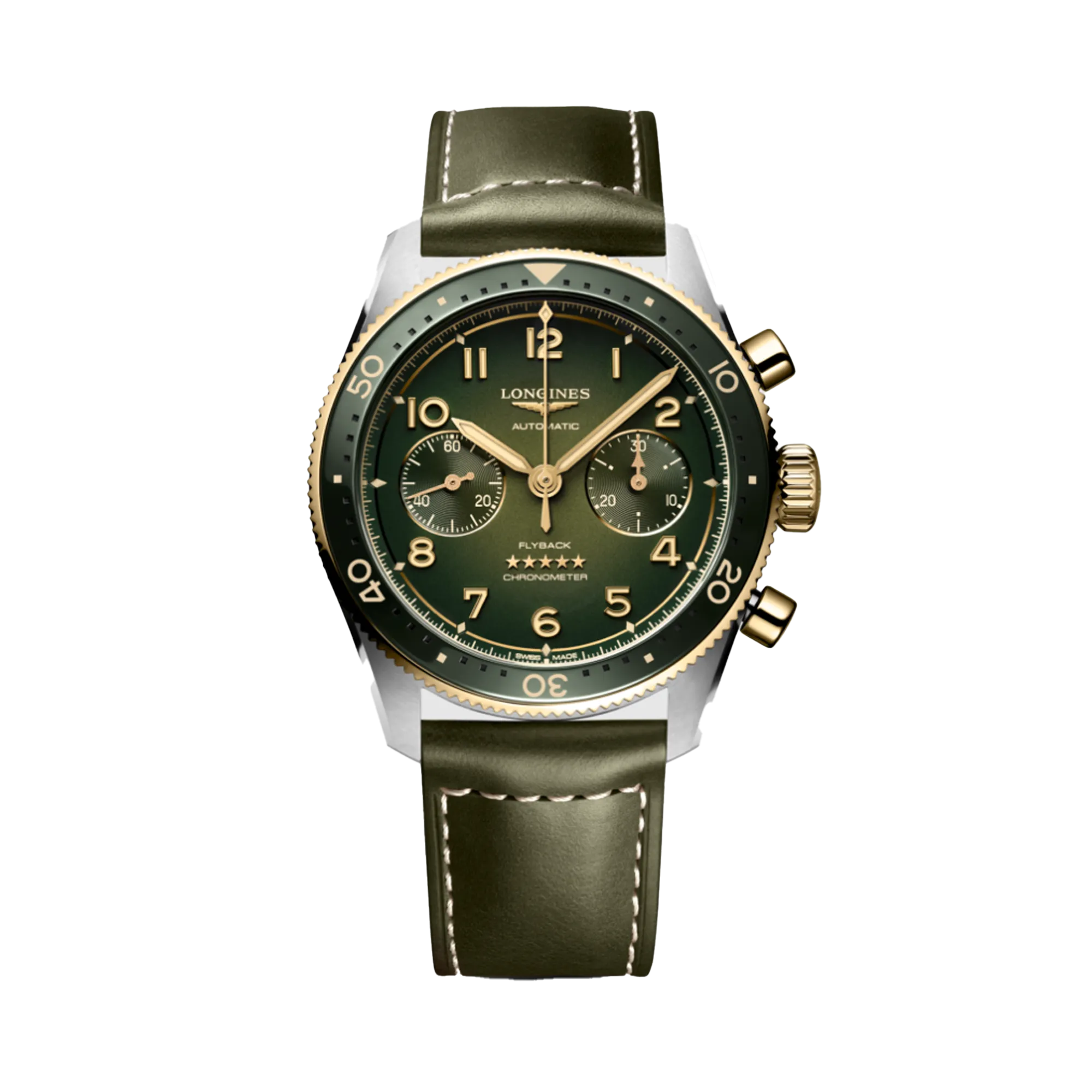 Longines Spirit Men's 42mm Stainless Steel & 18ct Yellow Automatic Chronograph Watch L3.821.5.53.2