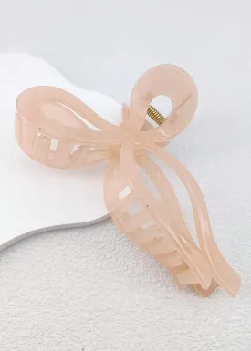 Lorie Bow Hair Claw Peach