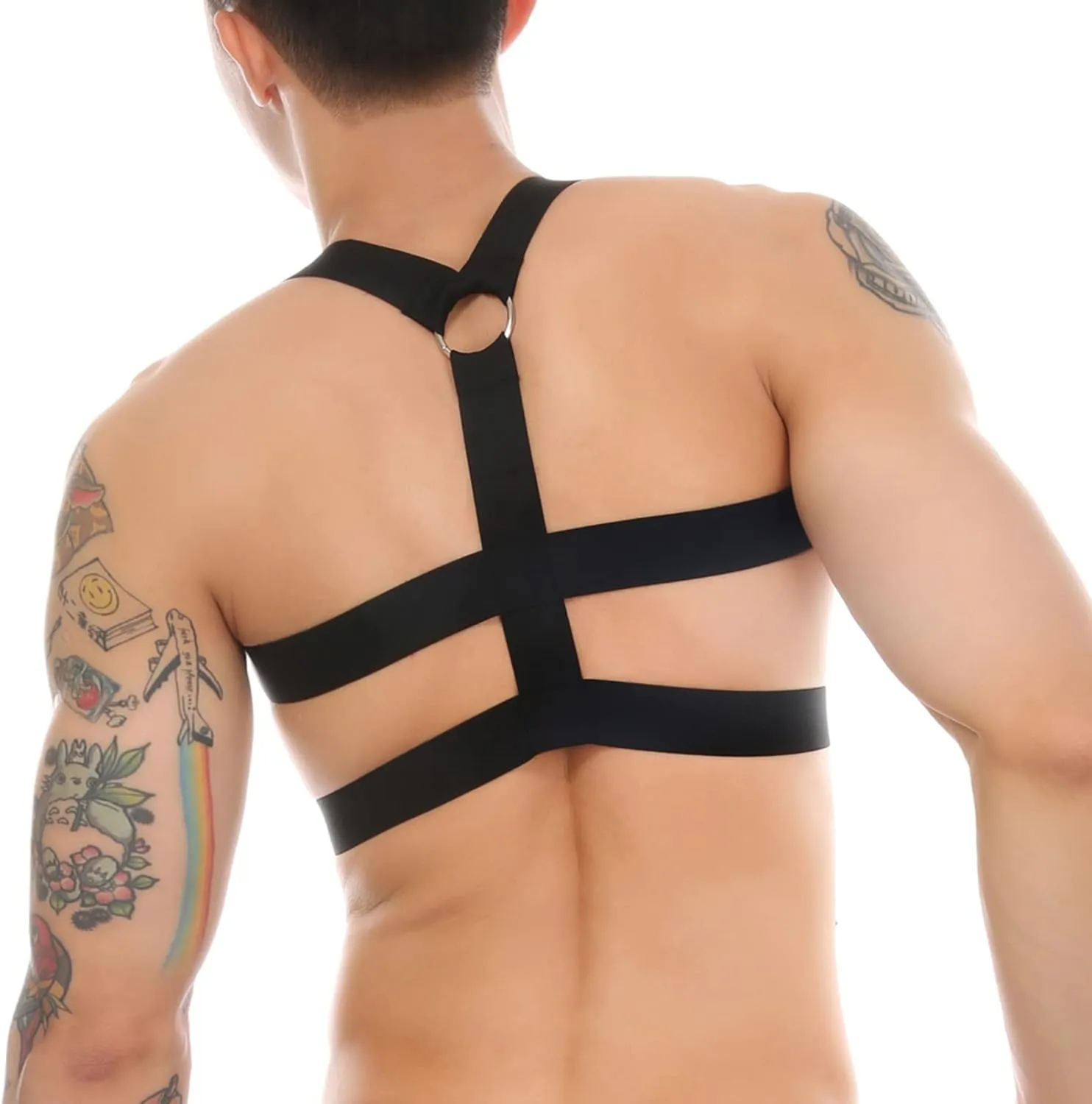 Mens Harness Belt Nylon Elastic Body Shoulder Strap Sexy Halter Club Wear Cosplay Costume