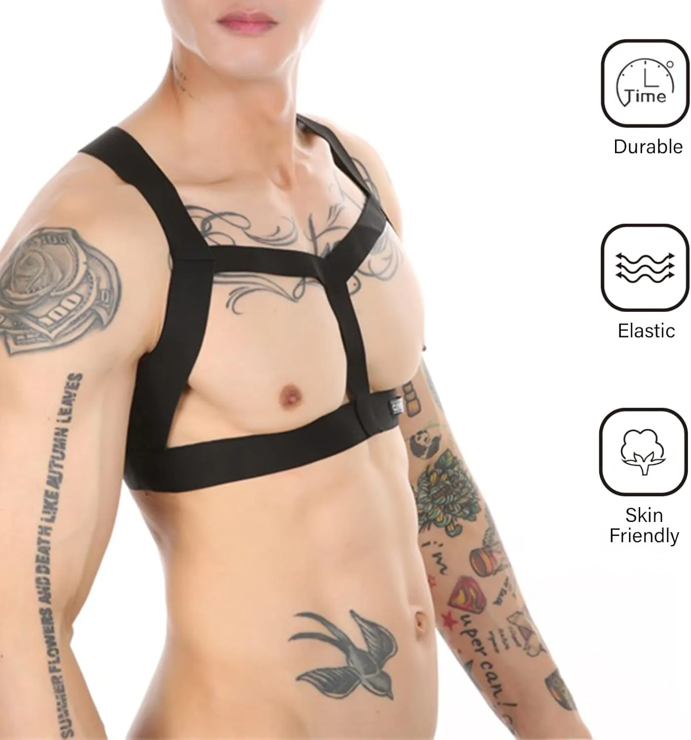 Mens Harness Belt Nylon Elastic Body Shoulder Strap Sexy Halter Club Wear Cosplay Costume