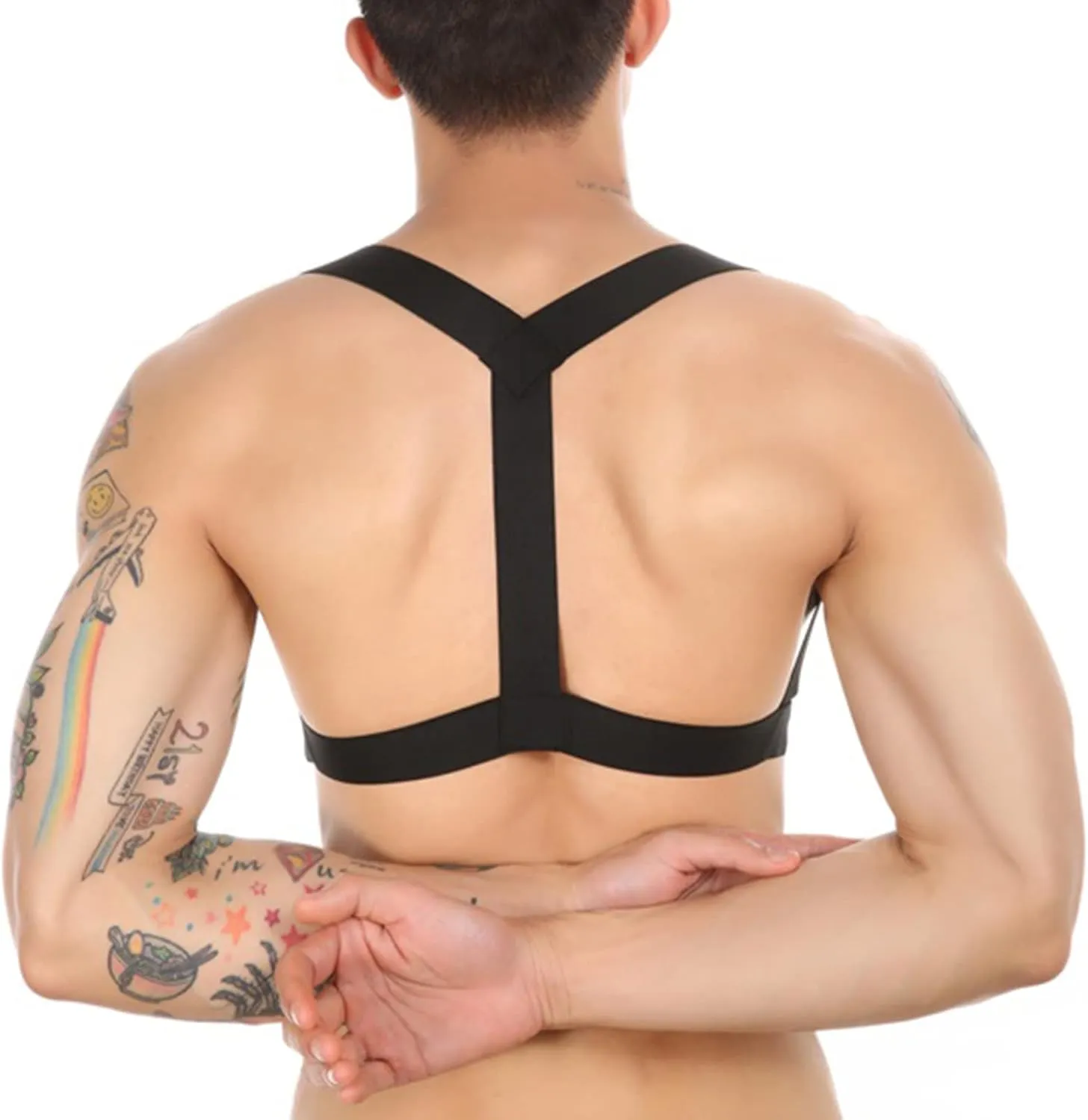 Mens Harness Belt Nylon Elastic Body Shoulder Strap Sexy Halter Club Wear Cosplay Costume
