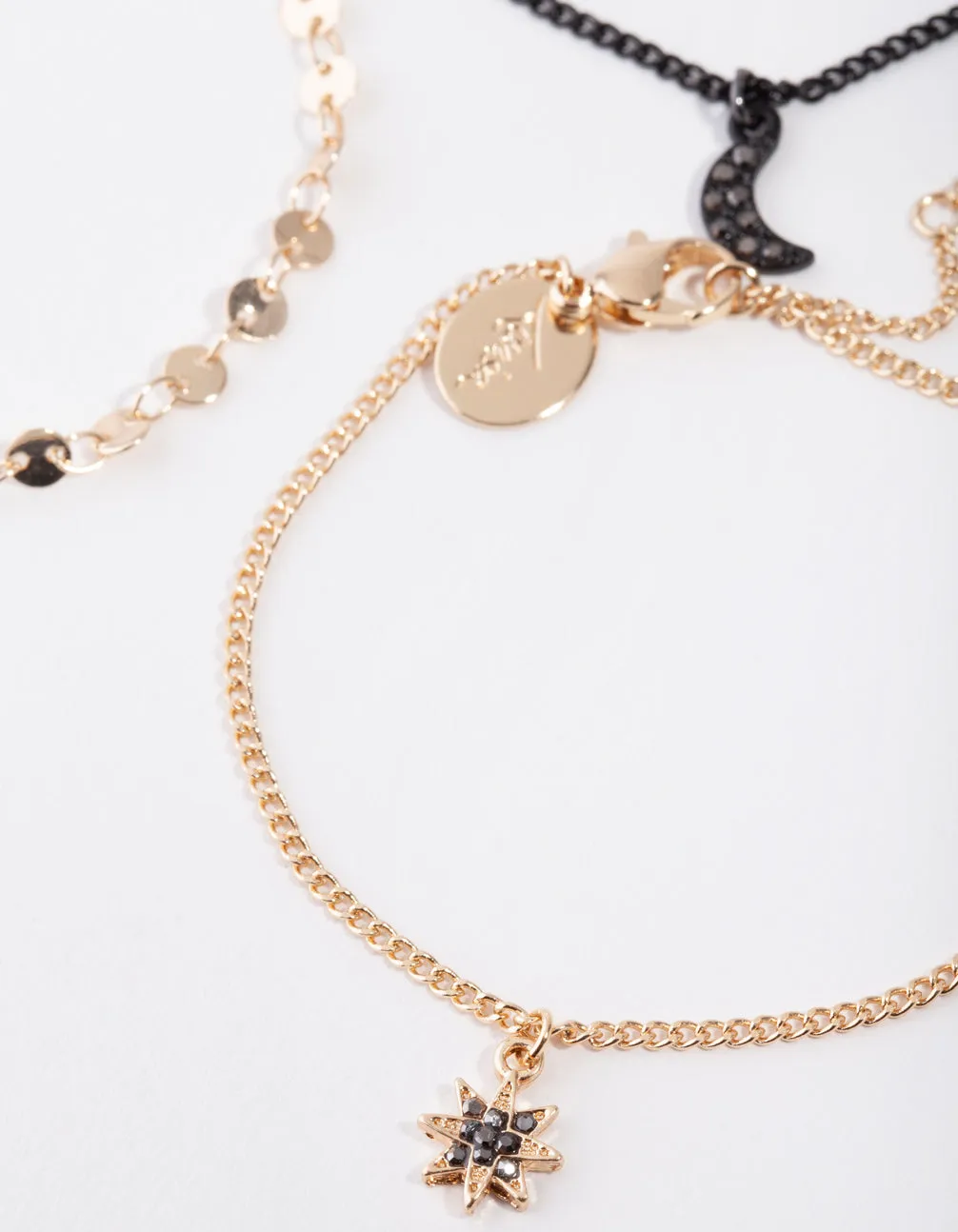 Mixed Metal 4-Pack Celestial Anklet Bracelets