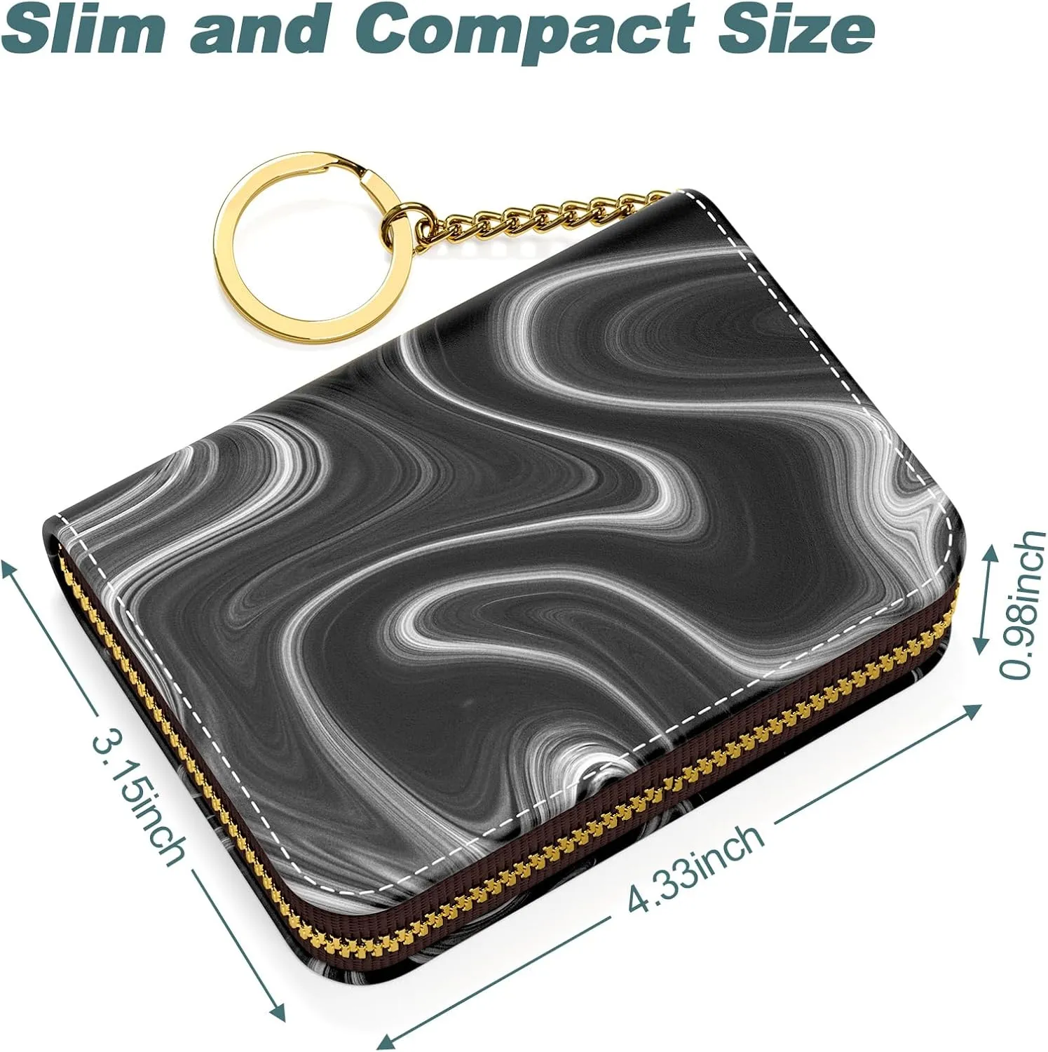 Nipichsha Women's RFID Blocking Small Leather Card Wallet, Abstract Contour, 4.33 x 3.15 in