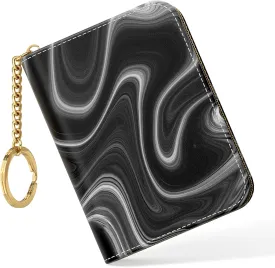 Nipichsha Women's RFID Blocking Small Leather Card Wallet, Abstract Contour, 4.33 x 3.15 in