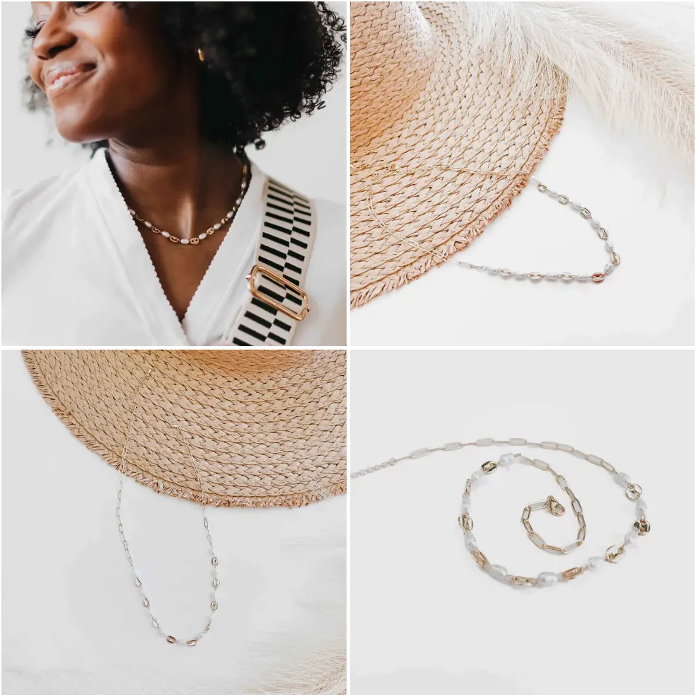 Perla Pearl Oval Chain Necklace