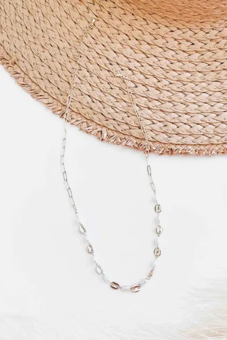 Perla Pearl Oval Chain Necklace