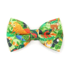 Pet Bow Tie - "Jungle Vibes" - Green Tropical Cat Bow Tie / Rainforest, Safari, Animals / For Cats   Small Dogs (One Size)