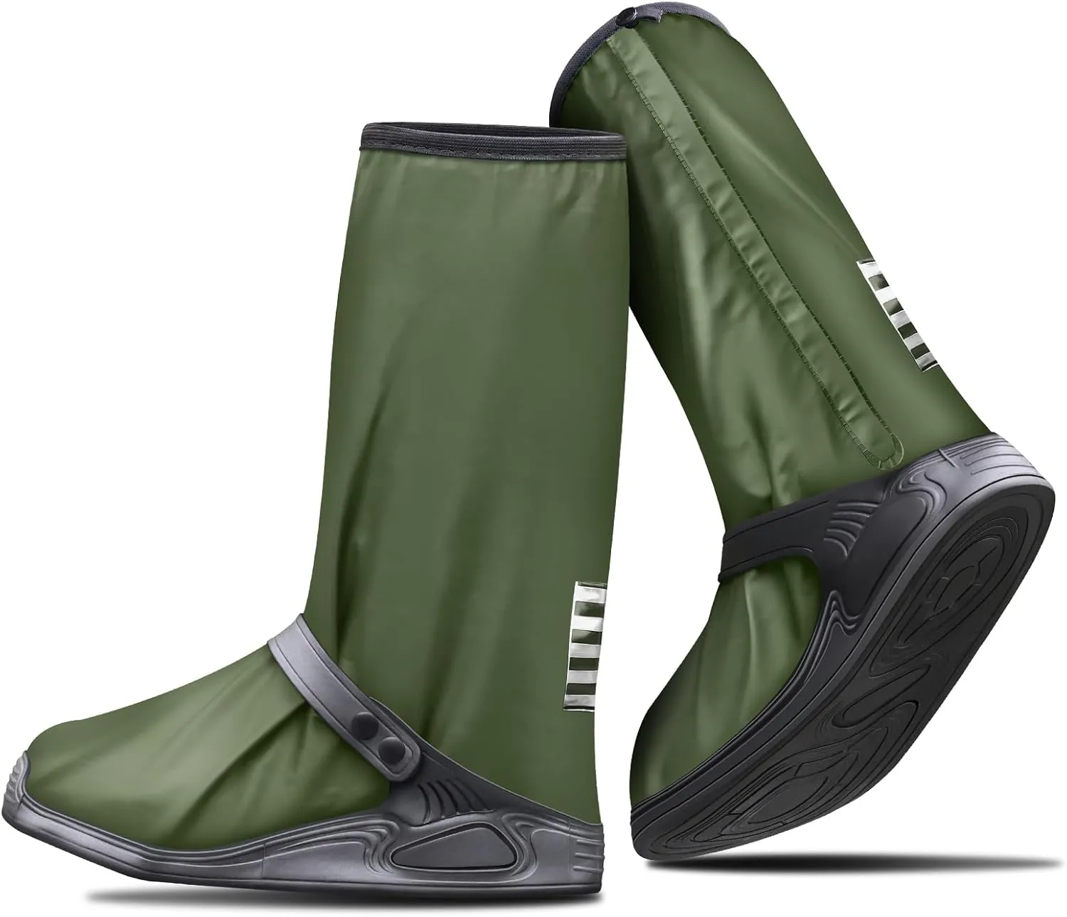 Rain Overshoes Waterproof Shoes Boots Covers Footies Mudsavers Feet Gaiters Men Women for Rain Snow Mud Sand Dust (Army green, S)