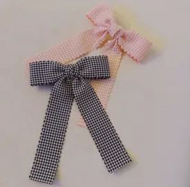 Scalloped Edge Hair Bow - 2 Colors