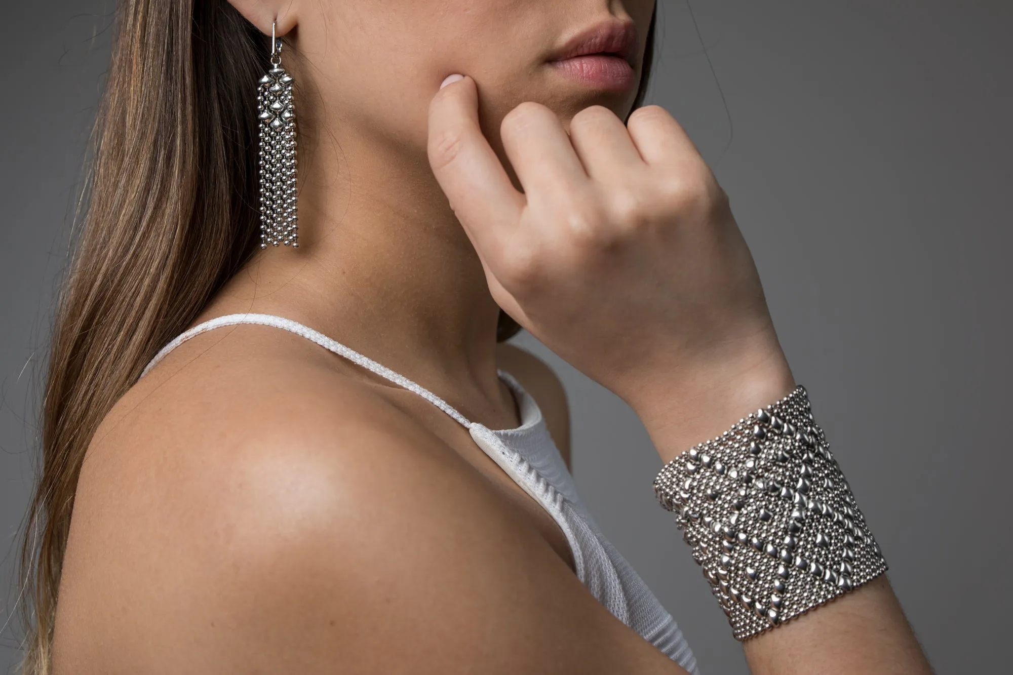 SG Liquid Metal B26-AS Antique Silver Bracelet by Sergio Gutierrez