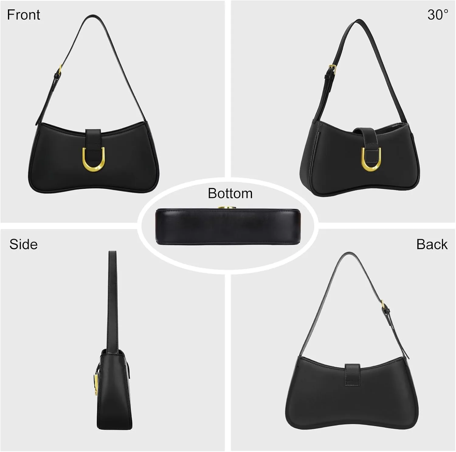 Shoulder Bag for Women Y2K Trendy Underarm Purse Vegan Leather Clutch Hobo Handbags