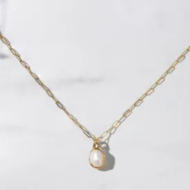 Single Pearl Necklace, Dainty Baroque Pearl Drop Necklace