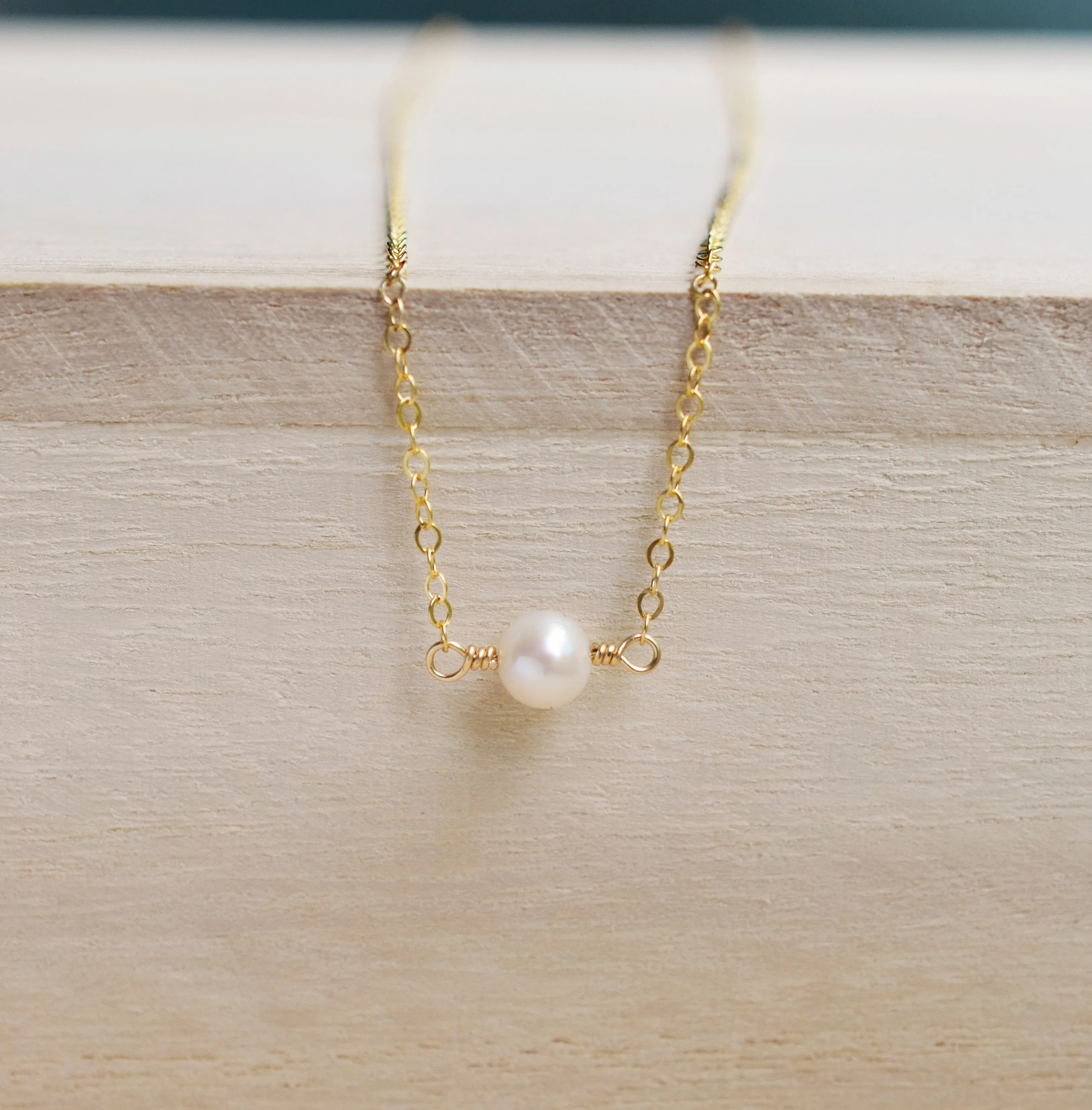 Small Round White Freshwater Pearl Necklace