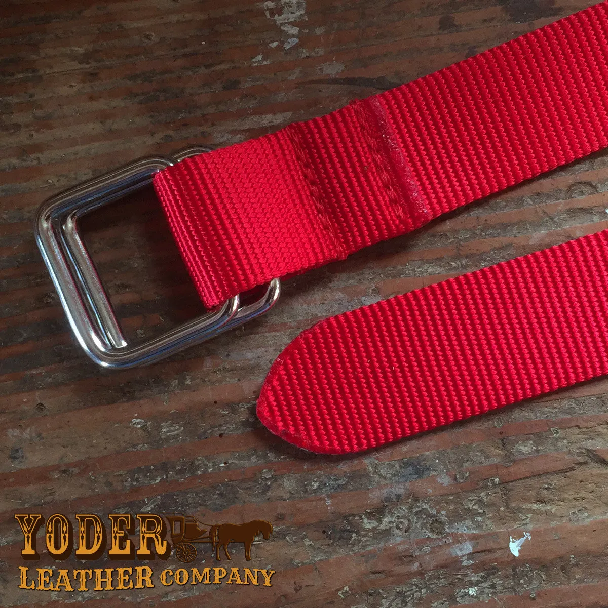 Square Ring Red Nylon Belt
