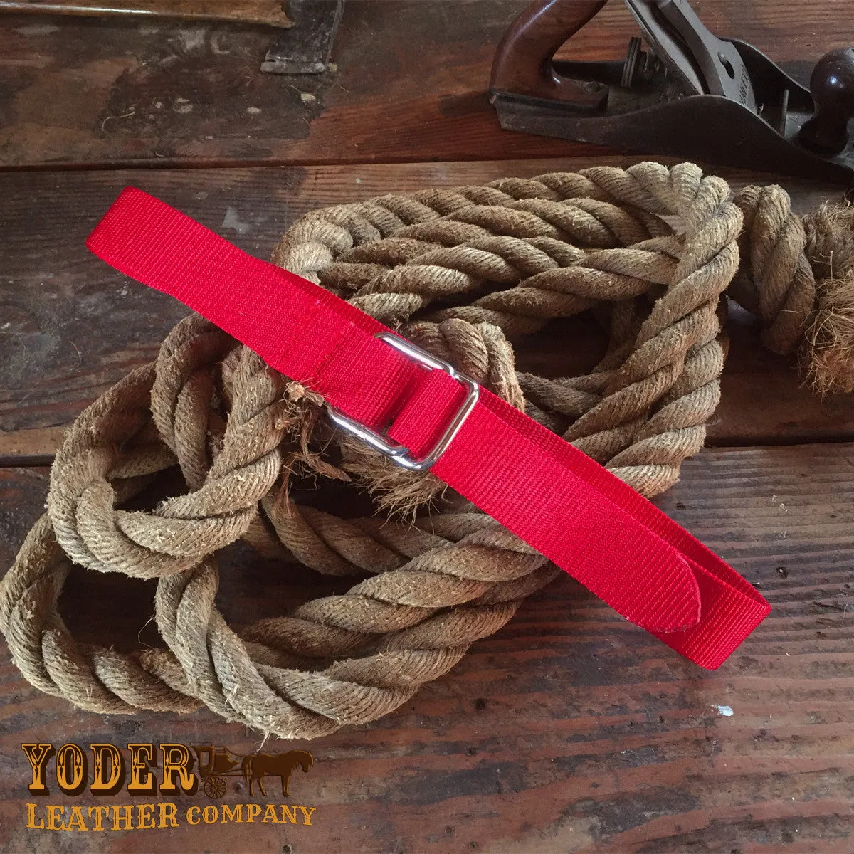 Square Ring Red Nylon Belt
