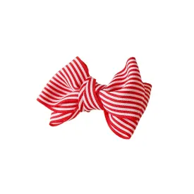 Stripe Dolly Dog Hair Bow in Red