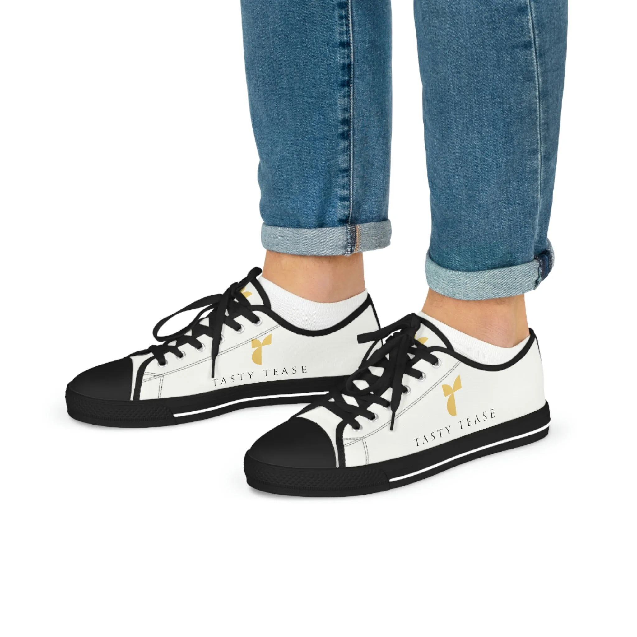 Tasty Tease Men's Low Top Sneakers (White)