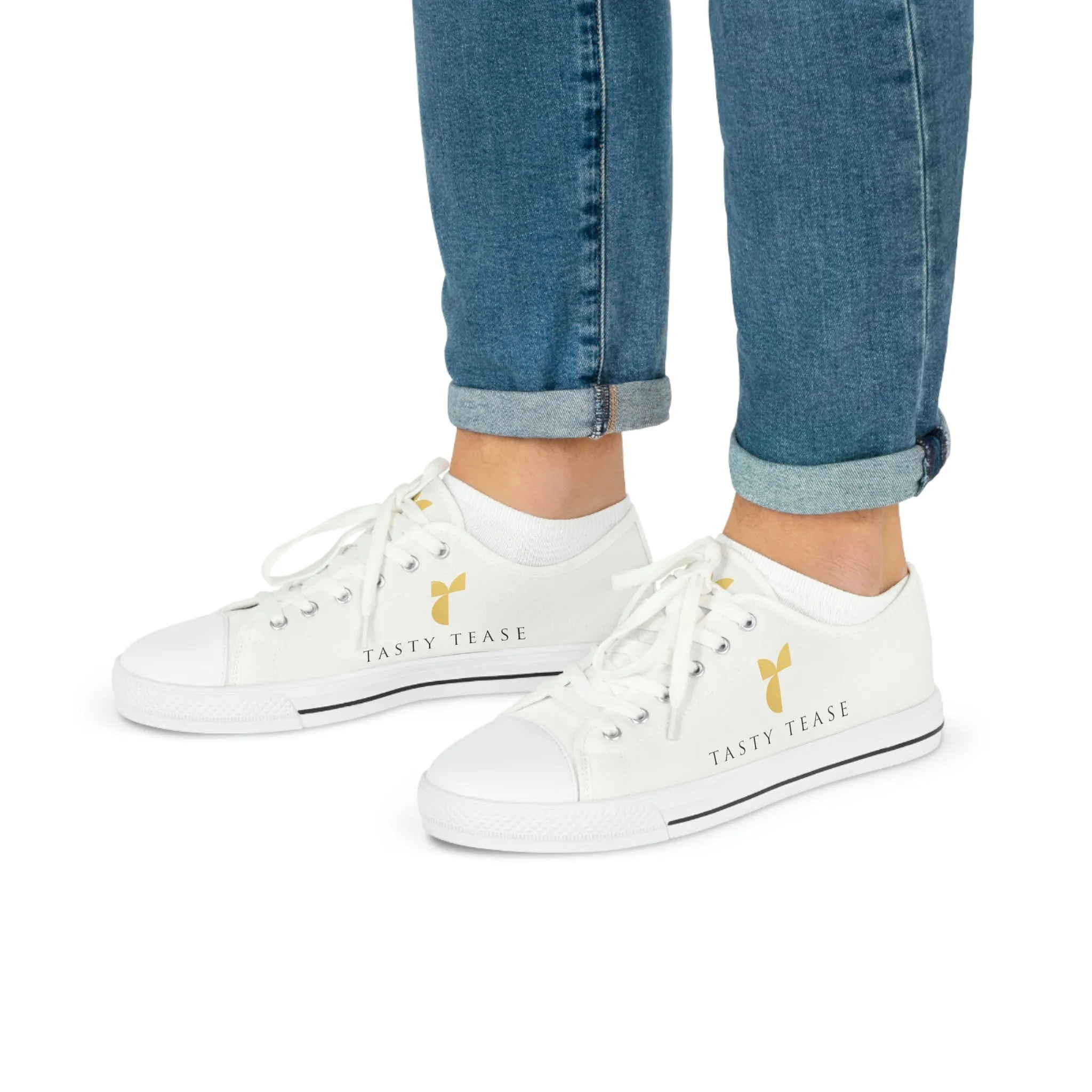 Tasty Tease Men's Low Top Sneakers (White)