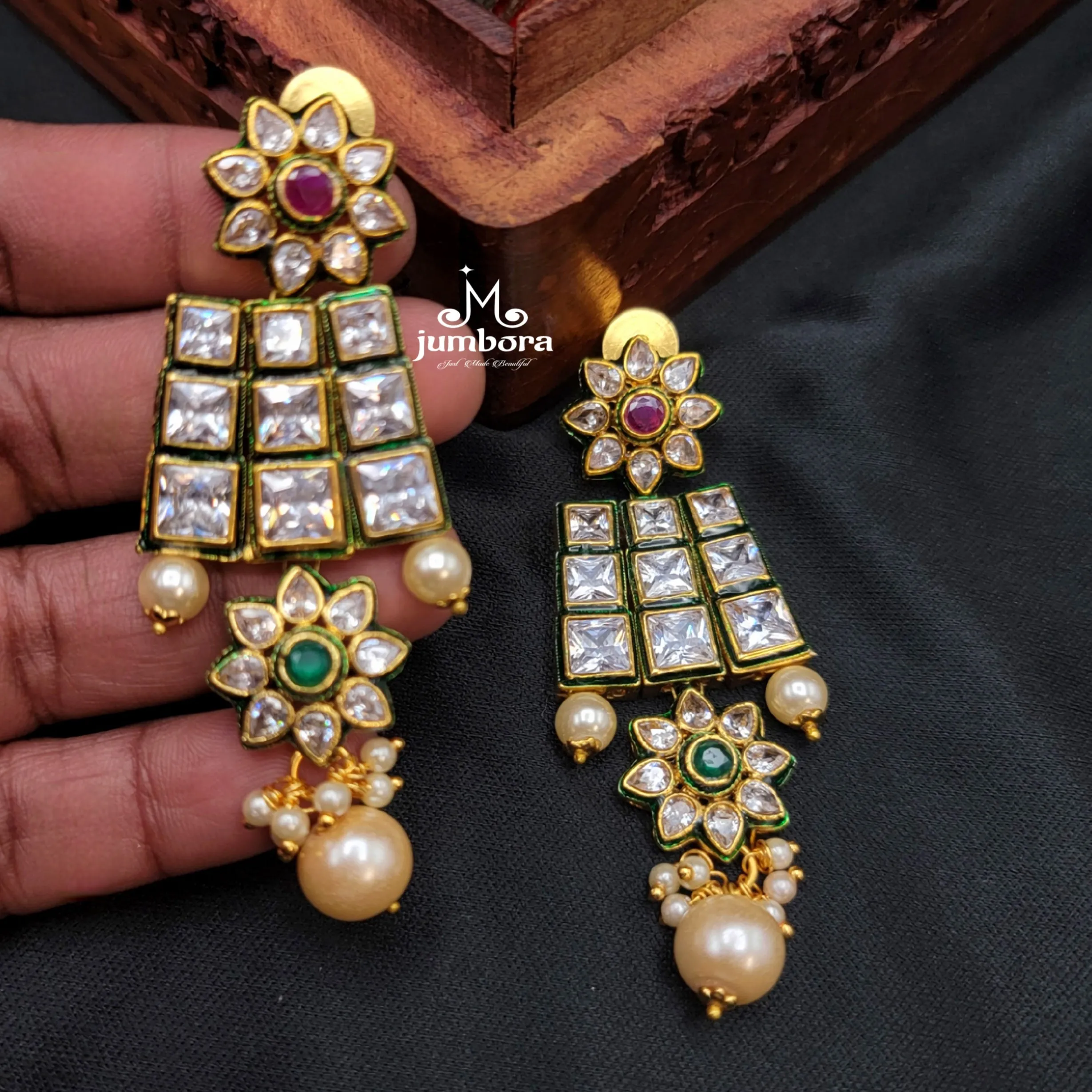 Tyaani Inspired Statement Kundan Pearl Mala set