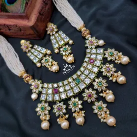 Tyaani Inspired Statement Kundan Pearl Mala set