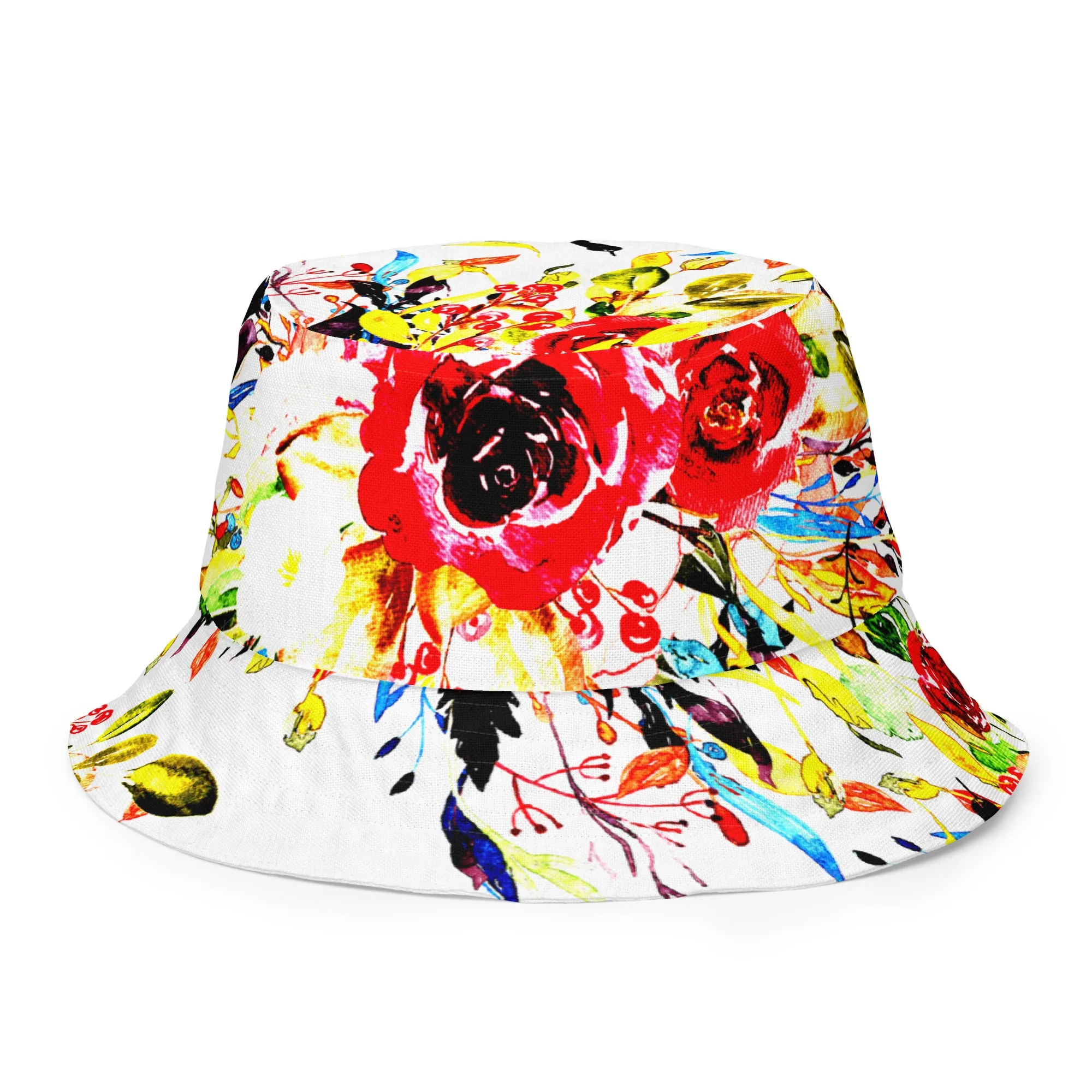 Vibrant Blossoms Embrace Every Hue with Our Colorful Floral Bucket Hat, lioness-love